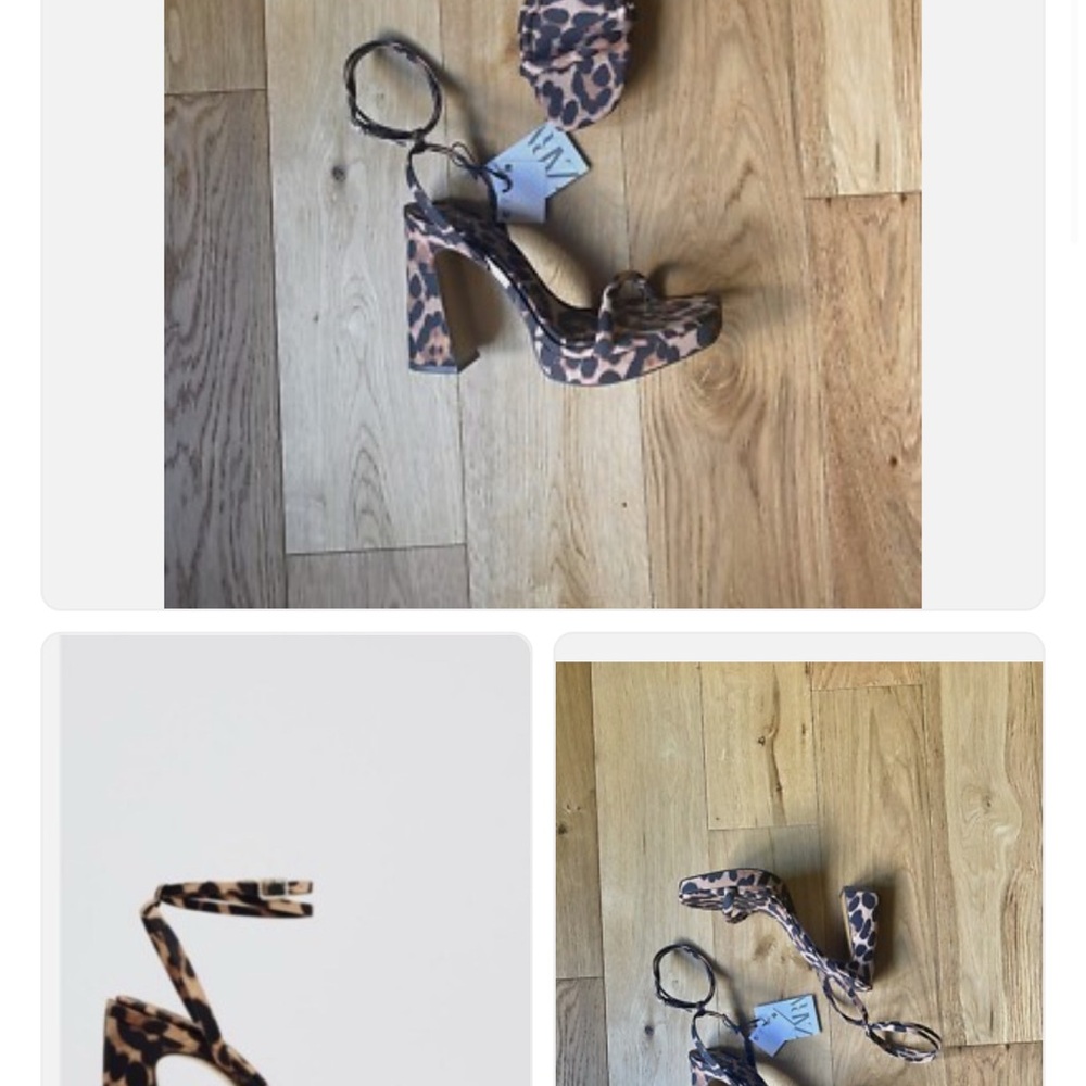 Zara Brown Leopard Print Heels